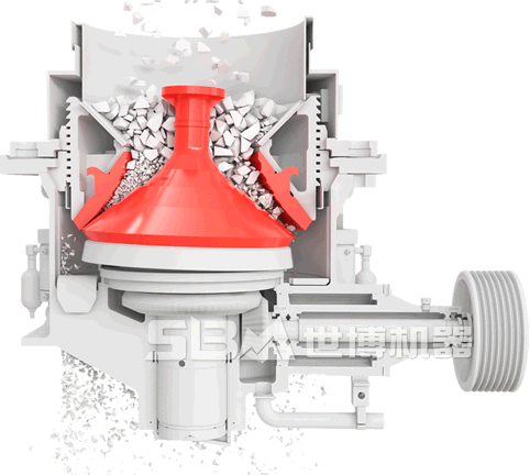 液壓圓錐破碎機(jī)工作原理圖