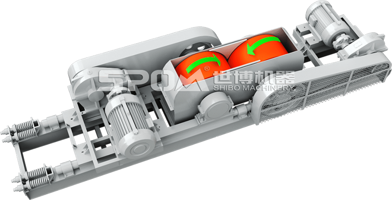 對輥破碎制砂機結構圖